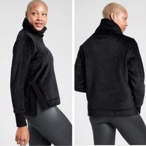 Athleta Double Cozy Karma Funnel Neck Sweater - Black